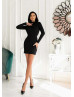 Jersey Cutout Back Mini Party Dress With Rhinestone Fringe Trim